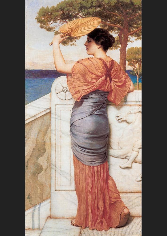 John William Godward On the Balcony